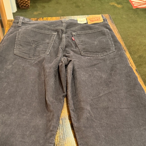 Women's Grey Corduroy Straight Leg Pants - Picture 6 of 6